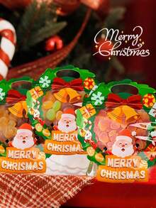 10 pezzi Sacchetti di Natale con zip, sacchetti regalo riutilizzabili, confezione di sacchetti regalo natalizi di forme speciali con manici per compleanni, matrimoni, feste di Natale, feste di Natale e regali per la classe