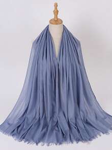 1 chiếc khăn choàng hijab modal dài mềm mại, nhẹ, màu trơn cỡ lớn dành cho nữ, mùa thu/đông - Nhiều màu - Xem 16