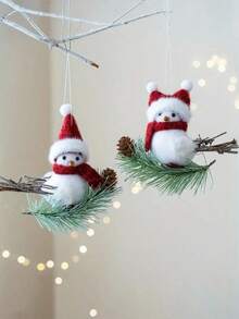 1 件/3 件可爱毛绒鸟饰品 - 鸟儿栖息在树枝上，节日挂饰，圣诞树装饰，生日庆祝，独特礼物，家居装饰 - 彩色 - 查看 9