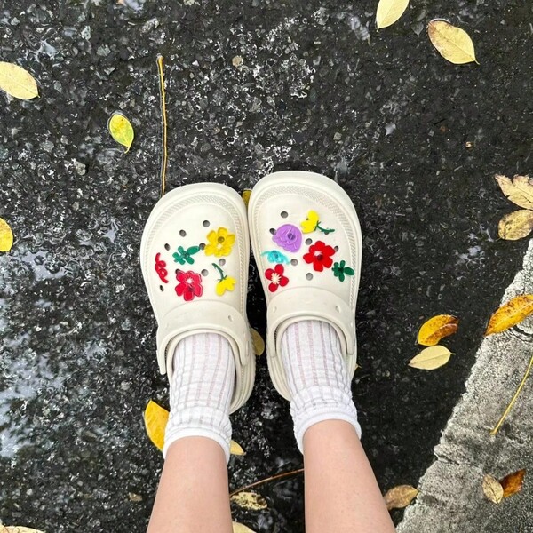 11 piezas de Clips para zapatos florales multicolor transparentes de estilo bohemio, accesorios de flor desmontables para zapatos, hebillas creativas para cordones, decoraciones DIY para zapatos