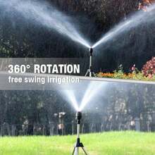 Rotating Tripod Sprinkler 360 Degree Large Area Automatic Double-Sided Coverage, Metal Lawn Irrigation System,  Modern Sprinkler Design For Efficient Watering, Lawn Watering Sprinkle For Garden, Farm - Black - View 8
