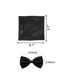 Boys' Pre-Tied Bow Tie And Pocket Square Set - Adjustable Neckwear For Formal Occasions