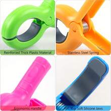 8 件套大型沙滩/泳池/游轮椅夹，重型防风夹，4 种亮色可选 - 彩色 - 查看 5