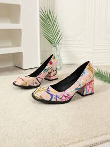 Zapatos de estilo vintage Mary Jane para mujer en talla pequeña, nuevos tacones altos de primavera, estilo coreano, bombas de cuero de talla grande, tacón cuadrado y grueso, elegantes y sexys, elegantes