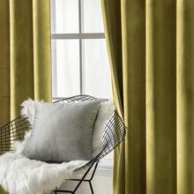 2 Panels Blackout Curtains Solid Soft Grommet Mustard Yellow Thermal Insulated Soundproof Room Darkening Curtains/Drapes/Panels Fall Living Room Bedroom 52 X 90 Inch - 苔綠色 - 查看 6