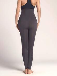 Women's Maternity Solid Leggings - Slim Fit Medium Stretchy High-Waisted Yoga & Sports Pants - 紫紅色 - 查看 6