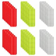 30 Pcs Reflective Stickers, Warning Safety Reflective Sticker, 1.18 X 3.25 Inch Waterproof Night Visibility Sticker For Bicycles, Motorcycles, Clothing, Trailers, Helmet