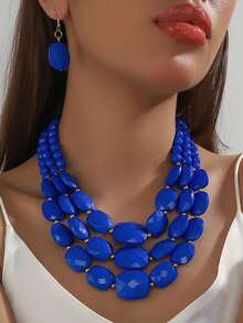 1 Set de joyas hechas a mano con estilo bohemio - Disponible en varios colores, diseño multifuncional y multicapa, adecuado para todas las estaciones, excelente para regalos y uso diario - conjunto de joyas - Ver 7