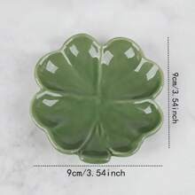 1 件陶瓷首饰托盘，花卉设计，多用途桌面整理盒，用于化妆品和配饰，北欧风格三叶草叶形收纳盒，适合订婚、婚礼、生日礼物