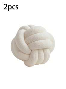 Handmade Knot Ball Throw Pillow,Teddy Velvet, Art Decoration Cushion Home Decoration Pillow.Heteromorphic Shape Knot Ball Pillow, Gifts And Gifts. - 23*23cm - View 16