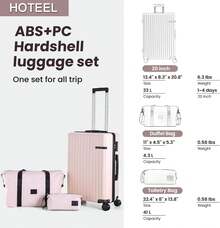 tooluck Bộ hành lý xách tay 3 món, vali ABS PC có bánh xe, hộp đựng đồ du lịch cứng cáp 20 inch kèm túi duffel, màu be, vali kéo, vali xoay, hành lý du lịch, vali cứng, vali xách tay, đồ dùng du lịch bền chắc, phù hợp cho nam, nữ, đi nghỉ mát, công tác, dung tích lớn, phụ kiện du lịch, hộp đựng đồ du lịch, đồ dùng cần thiết khi đi du lịch. - Màu be - Xem 3