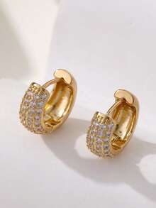 1 pezzo Orecchino a cerchio da uomo completamente decorato con strass, regalo ideale per uso quotidiano per amici e fratelli