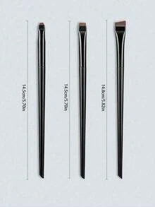 3pcs_Set_Makeup_Brushes_Including_Angled_Eyeliner_Brush, _Eyebrow_Brush, _Ultra-Thin_Eyeshadow_Brush, Eyebrow Brush, Eyeshadow Brush, Brush,Giveaways - Black - View 3