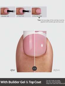 150片短方形按压式脚趾甲，白色人造指甲贴片套装，适合DIY，简约百搭，15种尺寸，女士美甲用品 - 白色 - 查看 8