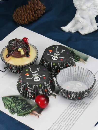 100 Adet Cadılar Bayramı Temalı Cupcake Kapları, Balkabağı Canavarı Fener Desenli Aile Toplantısı Temalı Tatlı Kağıt Kapları, Doğum Günü Partisi Ana Kek Kağıt Tepsileri, Cupcake Kapları Muffin Kağıt Pişirme Kapları, Cupcake Kalıpları ve Pişirme Aletleri, Mutfaklarda ve Restoranlarda Cupcake Süslemek İçin