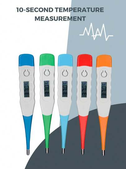 1pc Adult Digital Thermometer, 10-Second Fast Reading Oral Thermometer For Fever Detection. Available In Multiple Colors, Soft & Comfortable Material. Portable For Home Or Travel Use.