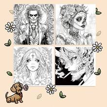 成人减压涂色书 - 暗黑主题，圣诞节、万圣节、节日派对礼物，升级版，22页厚实单面印刷，主要材质：纸 - 單件 - 查看 4