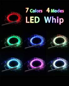 LED Fiber Optic Whip Dance, USB Rechargeable, 7 Colors, 4 Modes, Rainbow Bright Lights Effect, Great For Rave Party, Music Festival, Stage Show, Carnival Activities - Nhiều màu - Xem 2