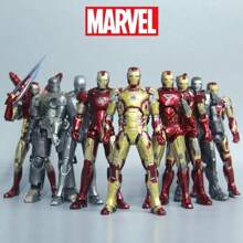 Hasbro 10. Jubiläumsserie 1:10 Maßstab Iron Man  Actionfiguren Sammlung - MK1 bis MK7, nicht leuchtend, 18cm Rüstung mit austauschbaren Händen & Flammeneffekten, Avengers Film Genauigkeit Sammler Edition
