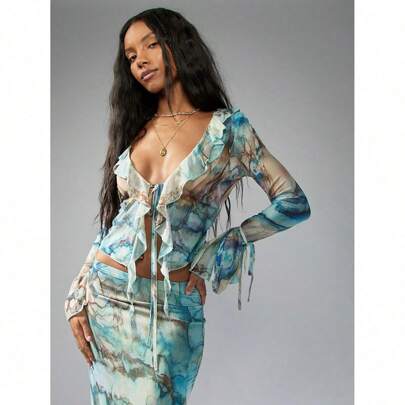 トップス unknown layered draped feather print tee Amazon.com: Naileksi Women Leopard Print See Through Mesh