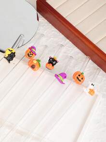 1PC/4PCS/7PCS Set Sedotan Ajaib Edisi Terbatas Halloween | Nakal + Kastil Berhantu + Kucing Hitam Misterius | Dapat Digunakan Kembali untuk Minuman Panas & Dingin | Perlengkapan Pesta yang Wajib Dimiliki! - Clear - View 5