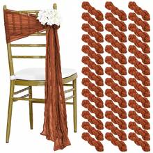 Cheesecloth Chair Sashes Rustic Chair Decorative Bows Designed Chair Cover For Wedding Aisle Banquet Party Home Kitchen Decoration(1/3/6/10pcs )
