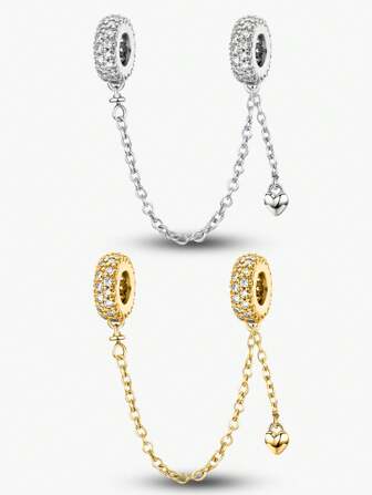 1 stuk elegante glanzende kettingbedel voor dames, geschikt voor armbanden, armbanden, doe-het-zelf sieraden maken, datingcadeau, fijne damessieraden