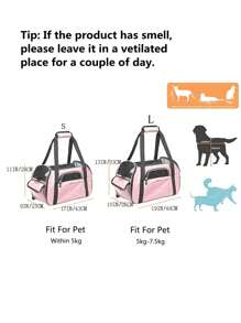便携式猫笼 - 适用于中型猫和体重不超过 15 磅的小型犬的软边猫笼、宠物包、航空认可的旅行犬笼、手持式宠物笼、宠物背包 - 彩色 - 查看 3