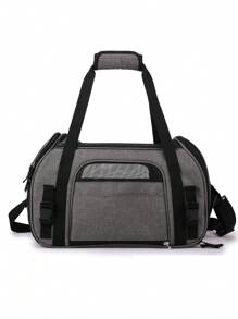 便携式猫笼 - 适用于中型猫和体重不超过 15 磅的小型犬的软边猫笼、宠物包、航空认可的旅行犬笼、手持式宠物笼、宠物背包 - 彩色 - 查看 11