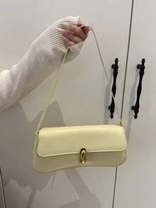 小众高端法棍包，2025春夏新款时尚百搭腋下包，韩版简约单肩手提包女 - 黃色 - 查看 3