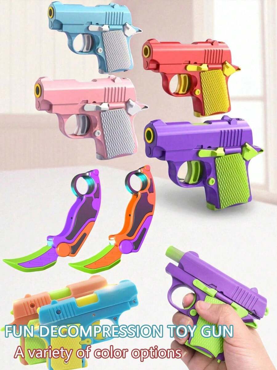 Mini Carrot Shaped 1911 Toy Gun, 3D Printed Gravity Carrot Knife Toy, Stress Relief Small Handgun,Bedroom Collection Desk Toy For Adults & Teens,3d Printed Fidget Toys,Mini Pistol Model,Non-Shootable Replica,Office & Room Decoration Stuff,Halloween Party Games,Kids Toys,Kids' Birthday Gift