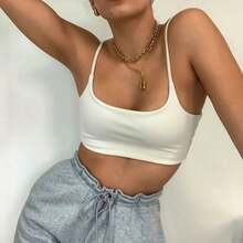 Top Cropped Suplex Zero Transparência Alça Fina Alcinha Roupa Feminina Fashion Moda Verão - Branco - Visão 3