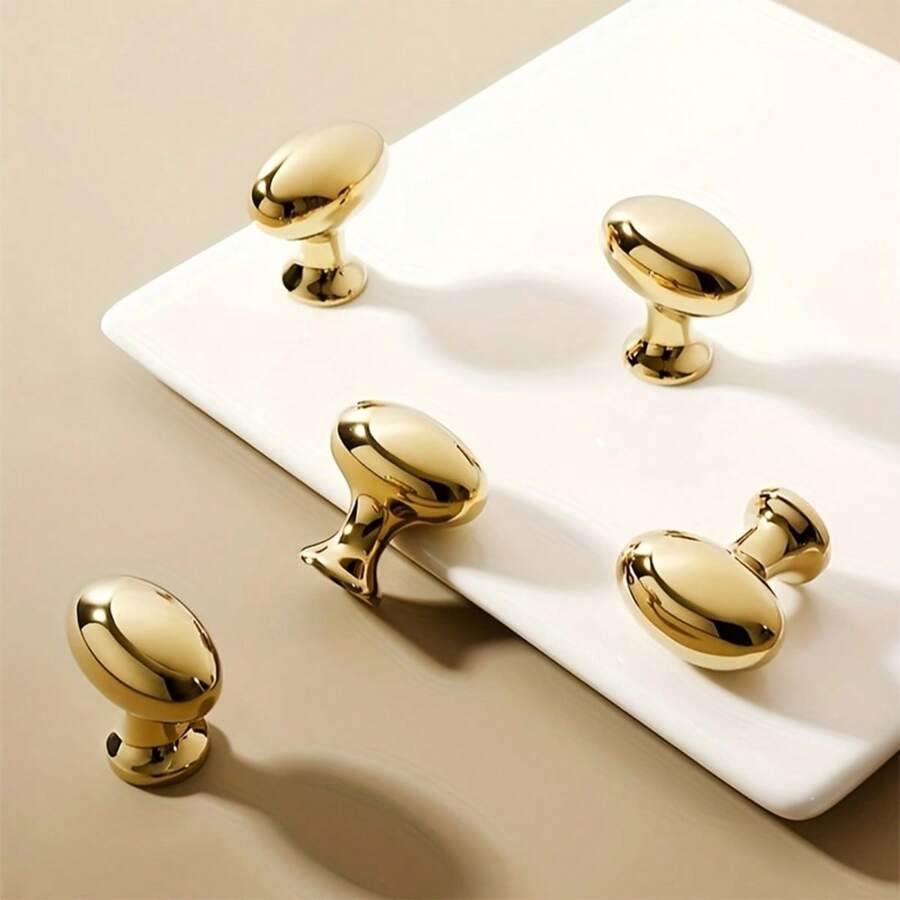 1 件优雅的金色铝制抽屉拉手 - 抛光表面，非常适合梳妆台、衣柜、橱柜等，家具五金 | 现代抽屉把手 | 金属把手，金属抽屉拉手