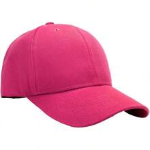 Bulk Lot 12-Pack Adjustable Size Plain Blank Solid Color Baseball Caps - Hot Pink - View 3