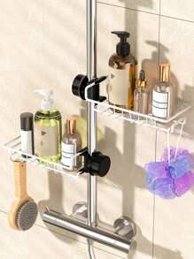 1 件排水收纳架，水槽球收纳架，不锈钢收纳架，用于海绵、肥皂、刷子、毛巾、浴室淋浴收纳架