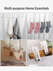 1/6/12/24PCS 无痕夹晾衣架,防风固定晾衣袜、床单、居家必备好物,用起来说好看,耐用,不留痕迹抓地力强,无痕夹晾衣架,防风固定晾衣袜、床单、居家必备好物,用起来说好看,毛巾夹沙滩巾度假必备衣夹 - 彩色 - 查看 7