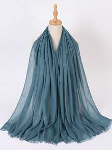 1 chiếc khăn choàng hijab modal dài mềm mại, nhẹ, màu trơn cỡ lớn dành cho nữ, mùa thu/đông - Nhiều màu - Xem 11