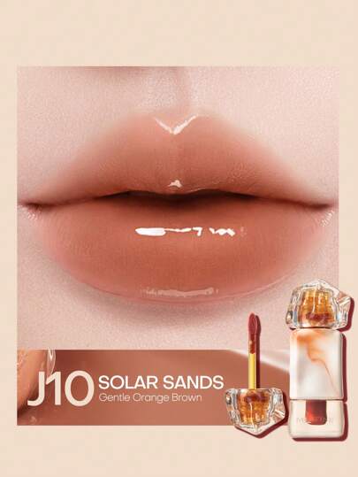 MISTINE Brillo de labios jugoso de Latte Tailandés, gelatina hidratante para labios con ácido hialurónico, vitamina E, alto pigmento con acabado luminoso, no pegajoso, a prueba de manchas, a prueba de transferencia, sensación ligera 1 paquete J10 2.6g