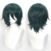 YEWELL 14英寸短直发合成假发,带刘海,男女通用角色扮演假发,每日手工制作,适合动漫、游戏、圣诞节活动、化装舞会等场合 - 彩色 - 查看 26