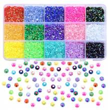 3mm/15000pcs 4mm/7500pcs 5mm/3750pcs Resin Rhinestones For Crafting, 15 Colors Flatback Gems For Phone Case, Bedazzling Flatback Crystal Rhinestones Diamonds For Clothes Accessories DIY
