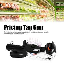 8 Dígitos Precio Tag Gun Set, 8 dígitos de una sola  de impresión clara Multi Funcional Precio Marcado de la máquina etiquetadora de precios Herramienta para Supermercado Oficina Tienda al por menor - Fácil de usar, clara impresión - Negro - Ver 4