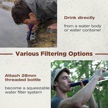 Membrane Solutions Straw S2, NSF/ANSI 42&372&401 Certified, 4-Stage 0.1 μPortable Purifier With Replaceable, 5,000L Capacity Camping, Hiking, Survival And Emergency- 4P - 4 Pack - View 4