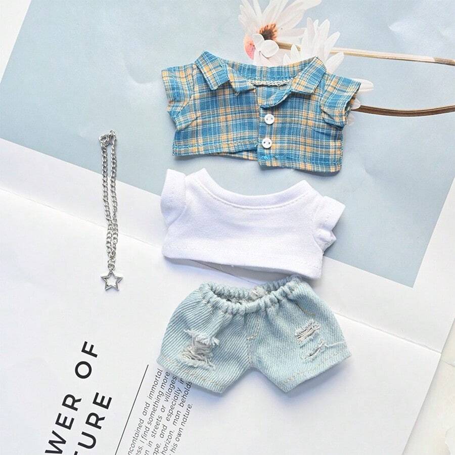 1pc Clothing, High Quality Macaron Plush Toy Apparel - Multicolor - View 1