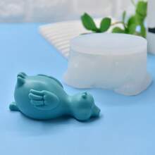 1 pieza Molde de silicona con forma de pato acostado apto para hacer velas y jabones