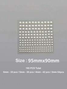 660pcs Adhesive Pearl Stickers, 4 Sizes, Cream-Colored Pearl Jewelry, Hair, Mobile Phone Decoration, 0.12 Inches/0.16 Inches/0.20 Inches/0.24 Inches