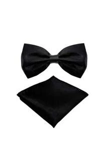 Boys' Pre-Tied Bow Tie And Pocket Square Set - Adjustable Neckwear For Formal Occasions
