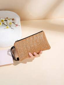 编织零钱包，女士小型零钱包，便携式手持钥匙包，钥匙卡收纳包，编织小钱包，便携式手提包，钥匙卡夹，手持悬挂式收纳包，女士零钱包，迷你钱包，钱包，秋季腕包，零钱包 - 彩色 - 查看 10