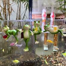 Estatua en miniatura de rana para decoración de macetas, accesorios lindos para macetas, estatua de rana de resina para decoración de jardín de hadas, decoraciones de plantas estéticas para amantes de patios, acuarios, televisores, decoraciones de césped, entusiastas de la decoración del hogar, decoración de Halloween y decoración navideña