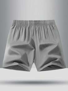 Boys' Loose Fit Solid Color Quick Dry Drawstring Waist Shorts, Breathable - Light Grey - View 2