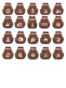 1pc卡通可爱水豚背包，可爱宝宝新款水豚背包，顺滑拉链，多种水豚图案，大容量多口袋，可放书籍、日用品、零食，适合青少年旅行和日常使用 - 卡皮巴拉雙肩包 - 查看 3